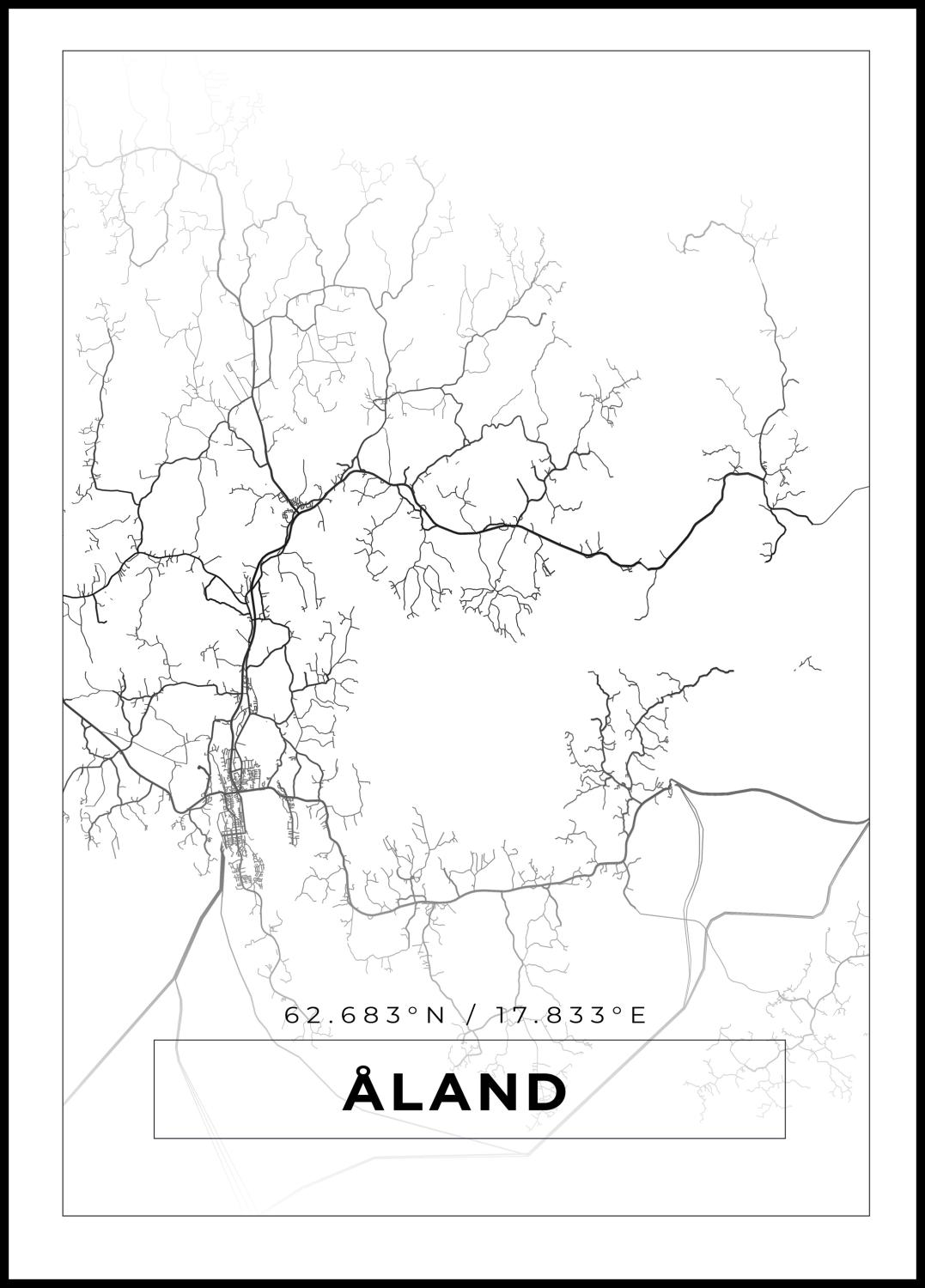 Product Image for Map - Åland - White Poster (21x29,7 cm (A4))