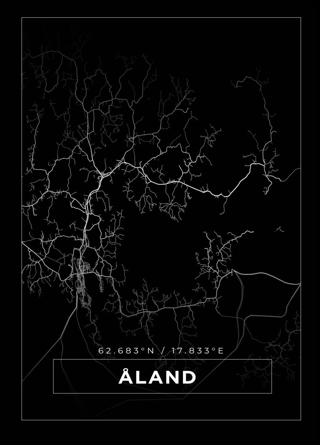 Product Image for Map - Åland - Black Poster (30x40 cm)