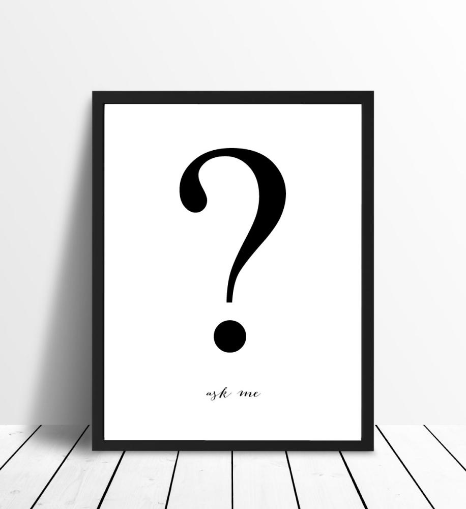Bildverkstad Ask me - Wit met zwarte print