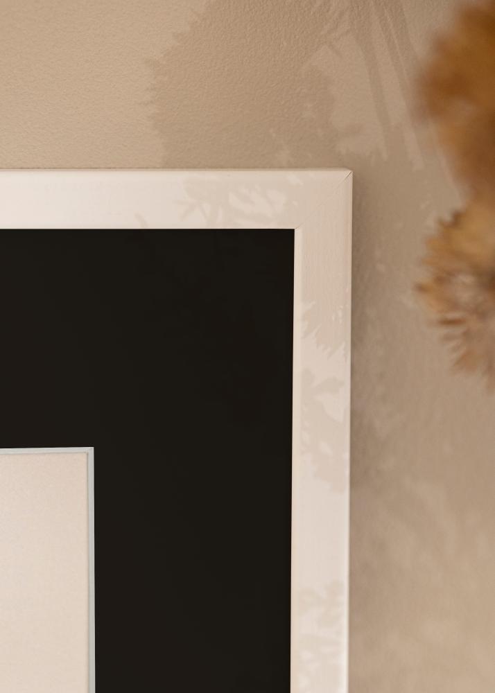 Ram med passepartou Fotolijst Kaspar Wit 40x60 cm - Passe-partout Zwart 32,9x48,3 cm (A3+)