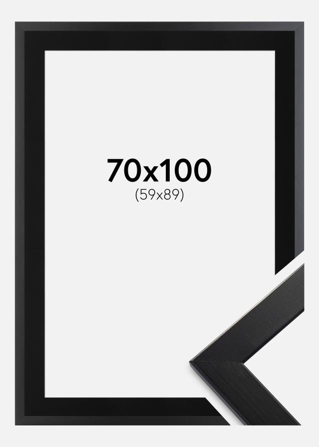 Ram med passepartou Fotolijst Trendline Zwart 70x100 cm - Passe-partout Zwart 60x90 cm