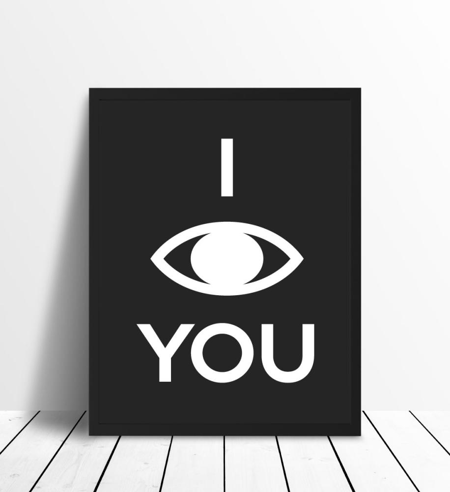 Bildverkstad I see you - Zwart met witte print Poster