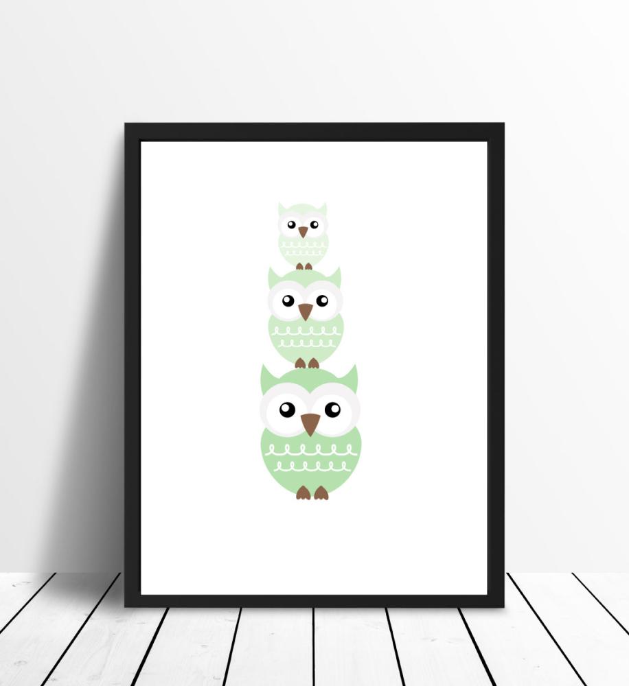 Bildverkstad Uil Trio - Mintgroen Poster
