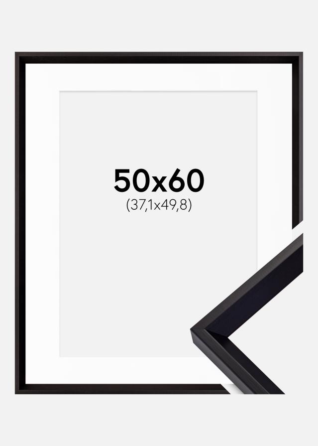 Ram med passepartou Fotolijst Globe Zwart 50x60 cm - Passe-partout Wit 15x20 inches