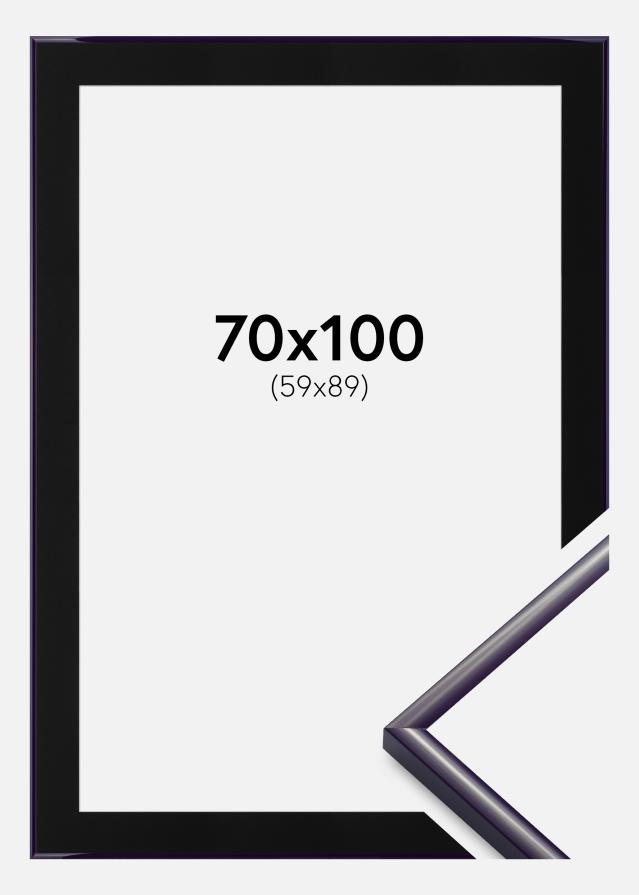 Ram med passepartou Fotolijst New Lifestyle Donkerpaars 70x100 cm - Passe-partout Zwart 60x90 cm