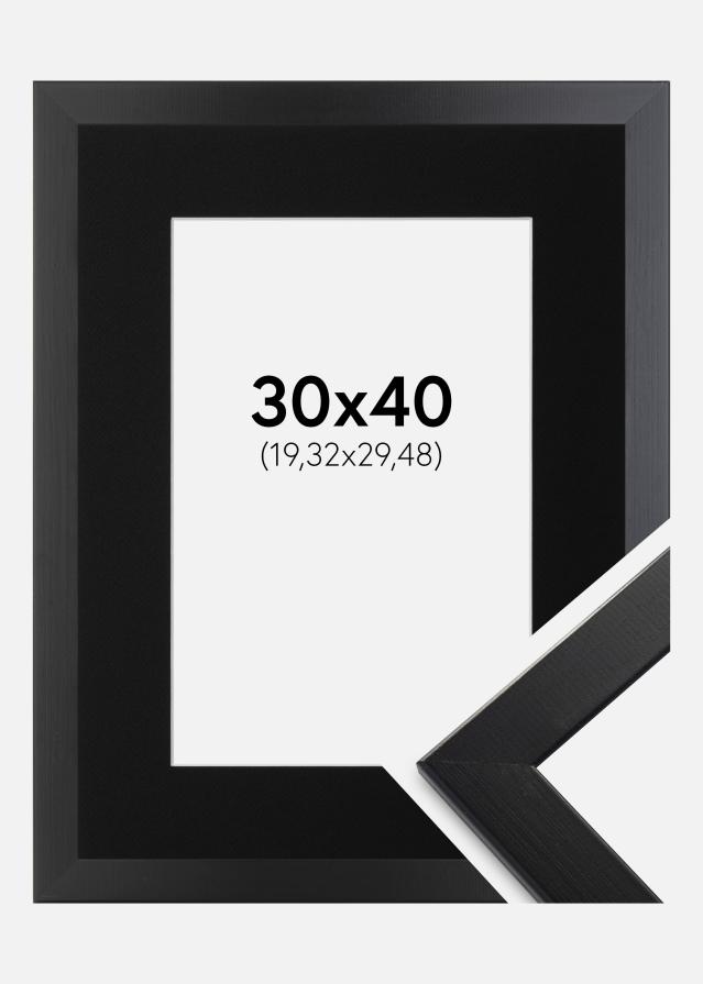 Ram med passepartou Fotolijst Trendline Zwart 30x40 cm - Passe-partout Zwart 8x12 inches