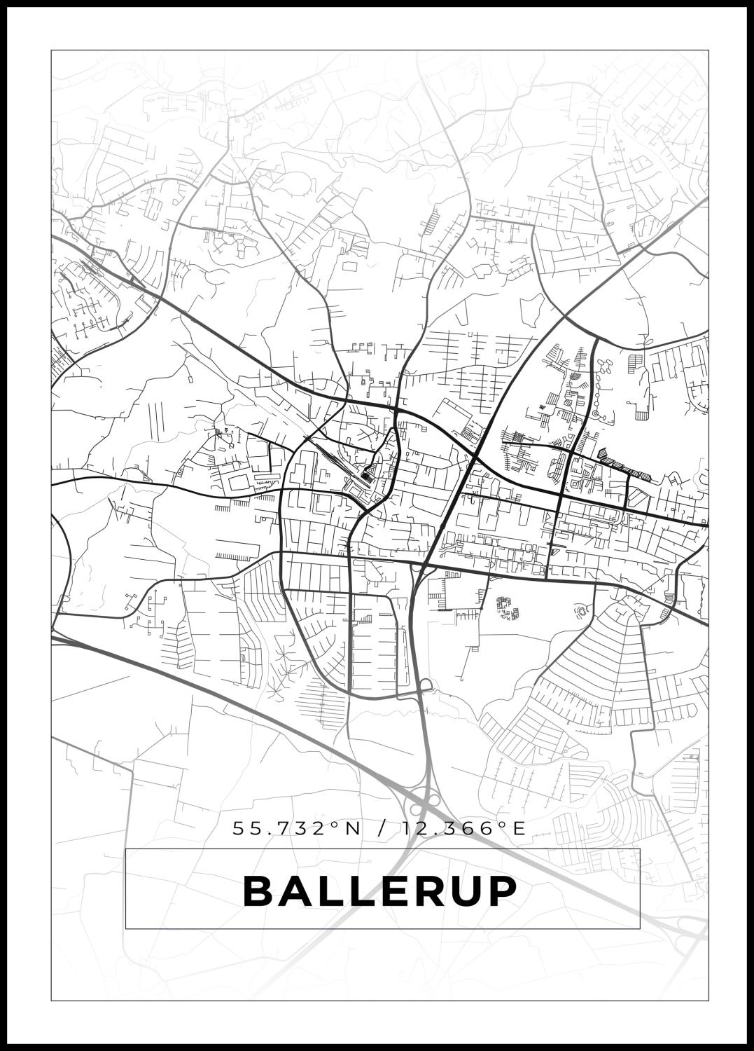 Product Image for Map - Ballerup - White Poster (70x100 cm)