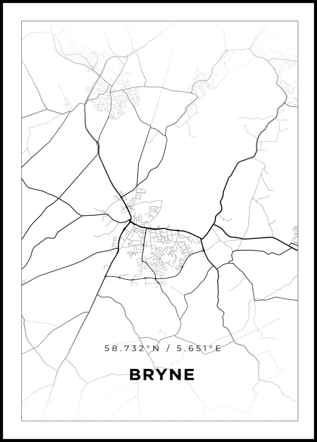 Bildverkstad Map - Bryne - White Poster