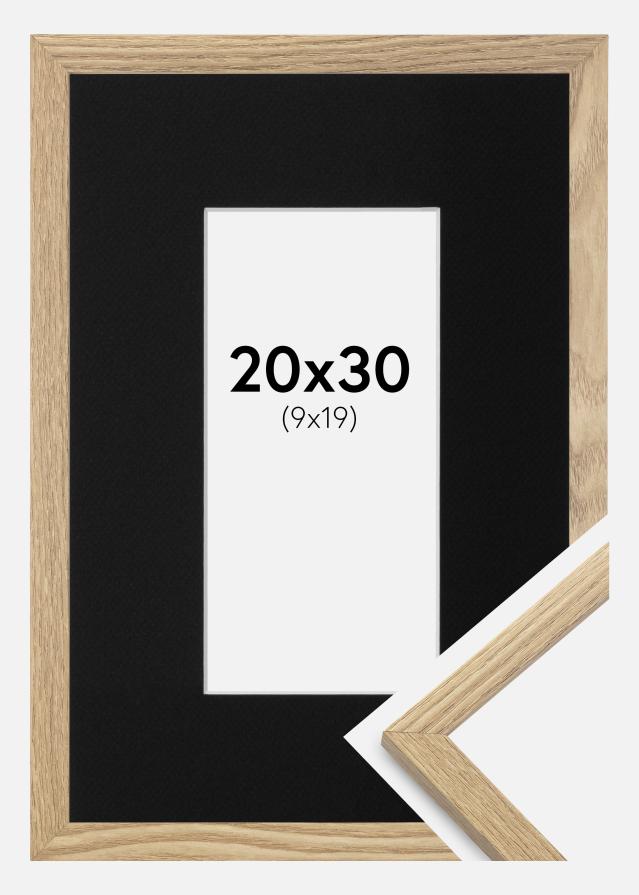 Ram med passepartou Fotolijst Trendy Eiken 20x30 cm - Passe-partout Zwart 10x20 cm