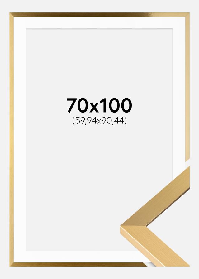 Ram med passepartou Fotolijst Selection Goud 70x100 cm - Passe-partout Wit 24x36 inches