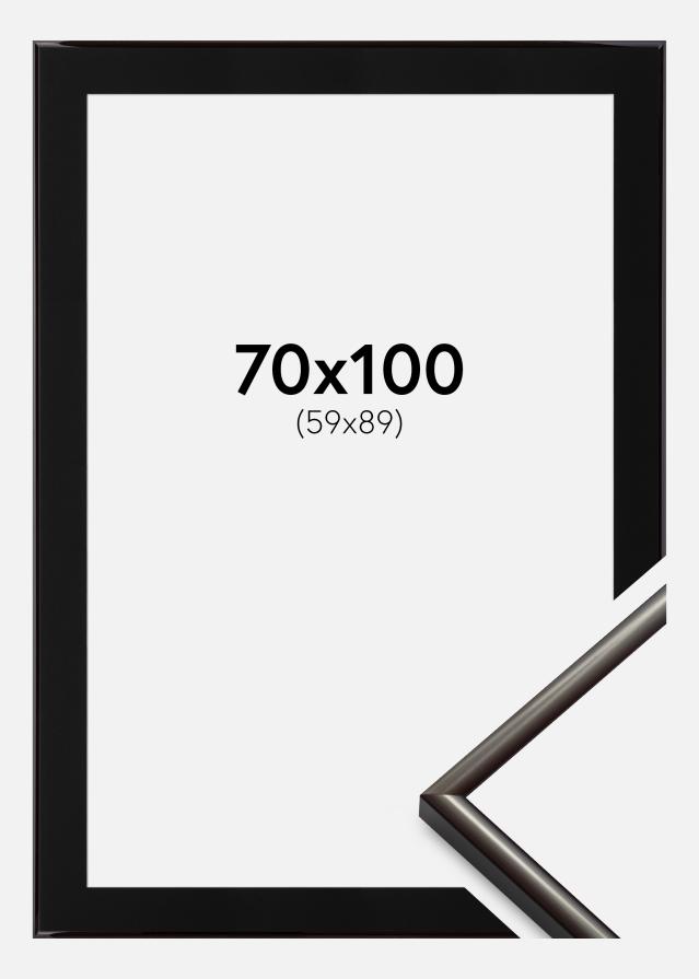 Ram med passepartou Fotolijst New Lifestyle Espresso Brown 70x100 cm - Passe-partout Zwart 60x90 cm