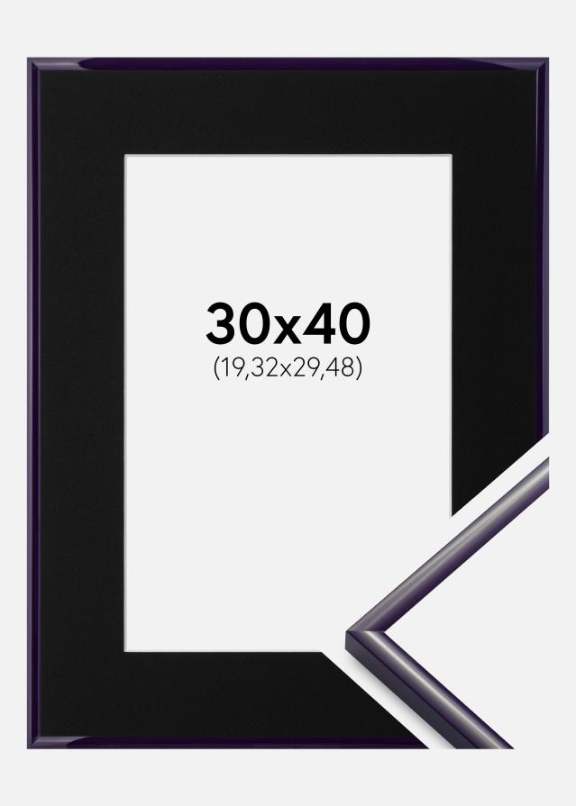 Ram med passepartou Fotolijst New Lifestyle Donkerpaars 30x40 cm - Passe-partout Zwart 8x12 inches