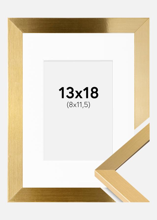 Ram med passepartou Fotolijst Selection Goud 13x18 cm - Passe-partout Wit 9x12 cm