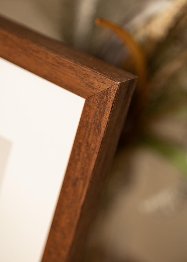 Ram med passepartou Fotolijst Hermes Teak 60x90 cm - Passe-partout Wit 50x75 cm