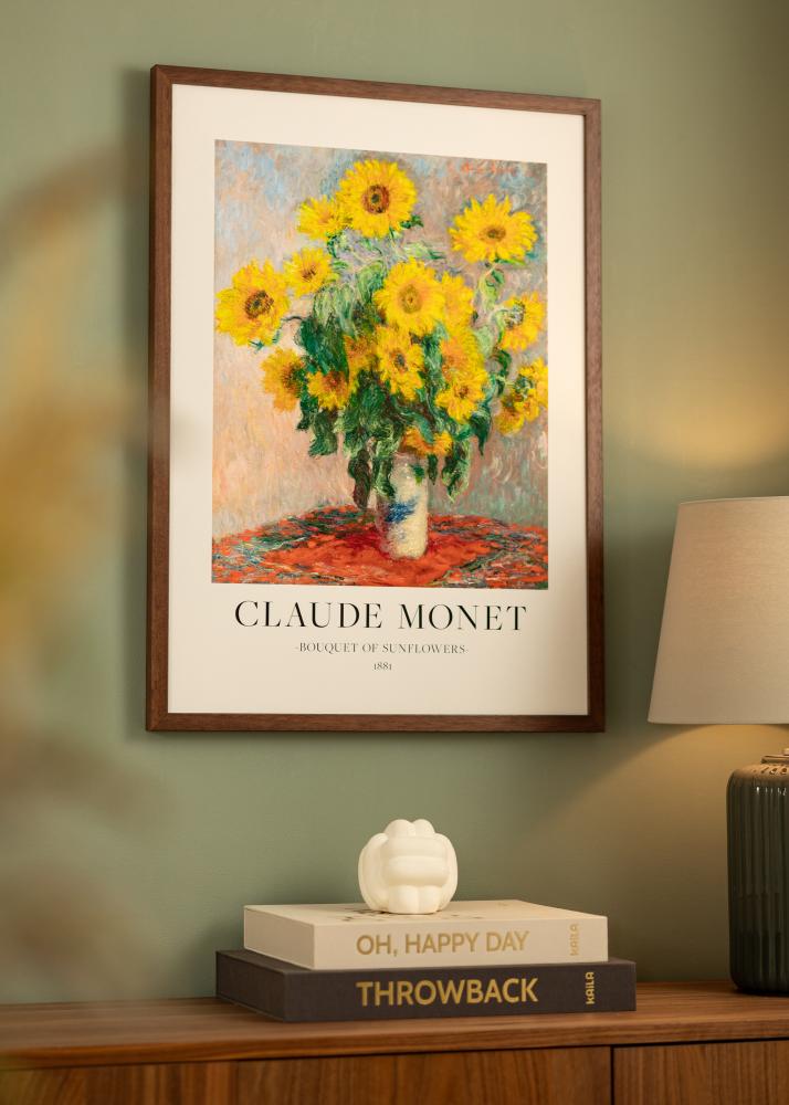 Ram med passepartou Fotolijst Hermes Teak 60x90 cm - Passe-partout Wit 50x75 cm