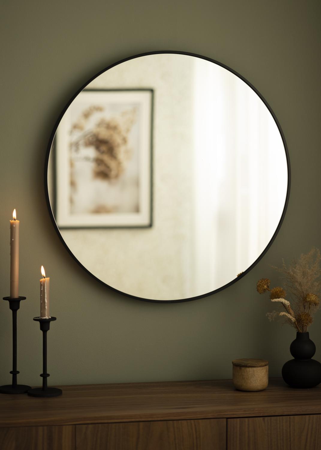 Product Image for KAILA Round Mirror - Edge Black 70 cm Ø