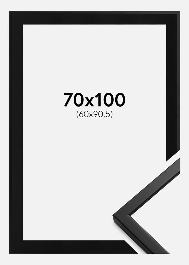 Ram med passepartou Fotolijst Oslo Zwart 70x100 cm - Passe-partout Zwart 61x91,5 cm