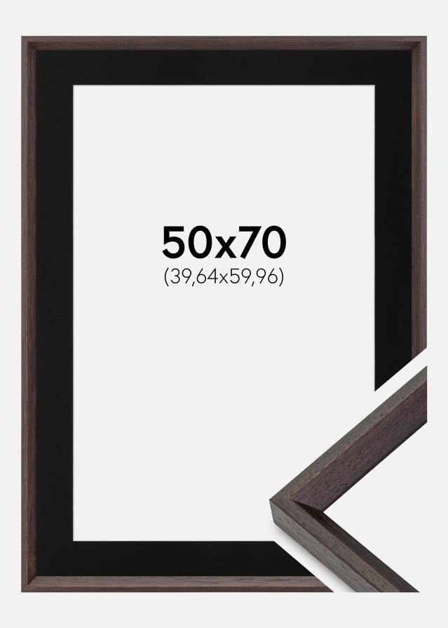 Ram med passepartou Fotolijst Globe Espresso 50x70 cm - Passe-partout Zwart 16x24 inches