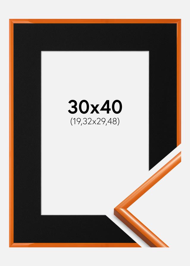 Ram med passepartou Fotolijst New Lifestyle Licht Oranje 30x40 cm - Passe-partout Zwart 8x12 inches