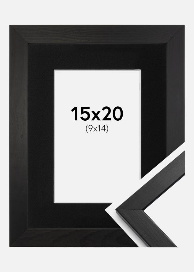 Ram med passepartou Fotolijst Stilren Zwart 15x20 cm - Passe-partout Zwart 10x15 cm