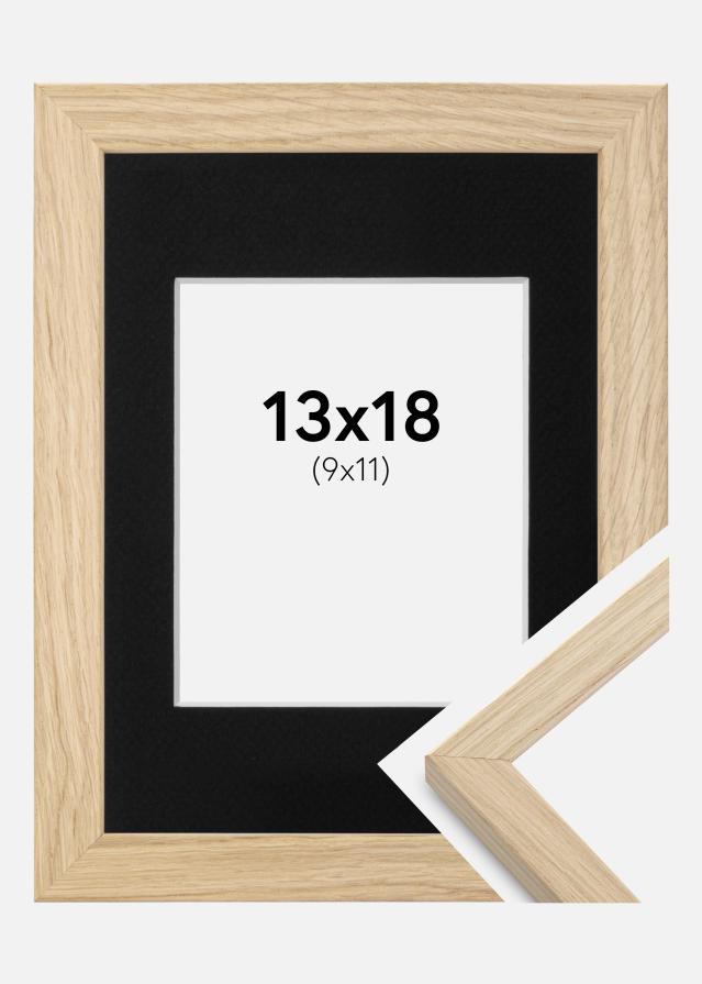 Ram med passepartou Fotolijst Grimsåker Eiken 13x18 cm - Passe-partout Zwart 10x12 cm
