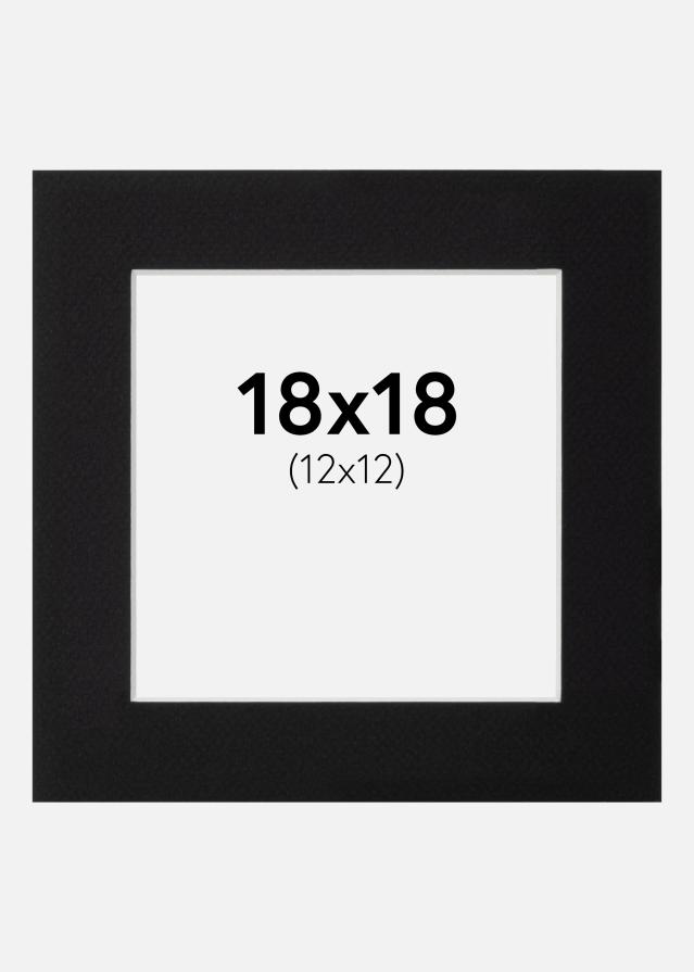 Artlink Passe-partout Zwart Standaard (Witte Kern) 18x18 cm (12x12)
