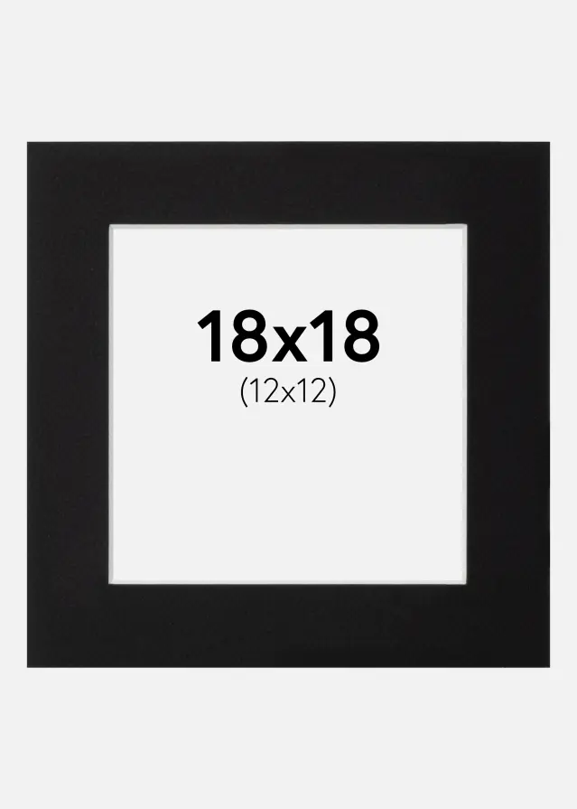 Artlink Passe-partout Zwart Standaard (Witte Kern) 18x18 cm (12x12)