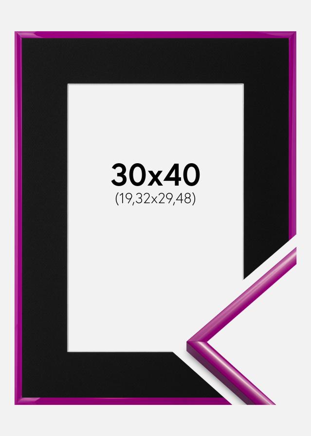 Ram med passepartou Fotolijst New Lifestyle Fuchsia 30x40 cm - Passe-partout Zwart 8x12 inches