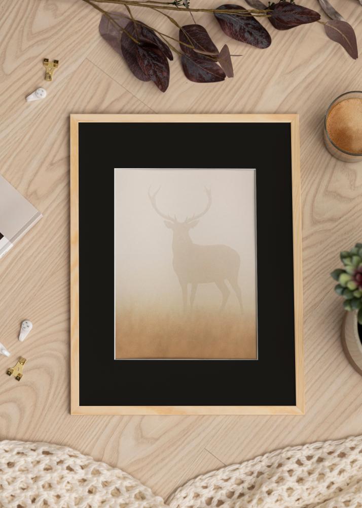 Ram med passepartou Fotolijst Galant Grenen 30x30 cm - Passe-partout Zwart 8x8 inches