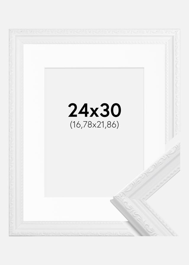 Ram med passepartou Fotolijst Abisko Wit 24x30 cm - Passe-partout Wit 7x9 inches