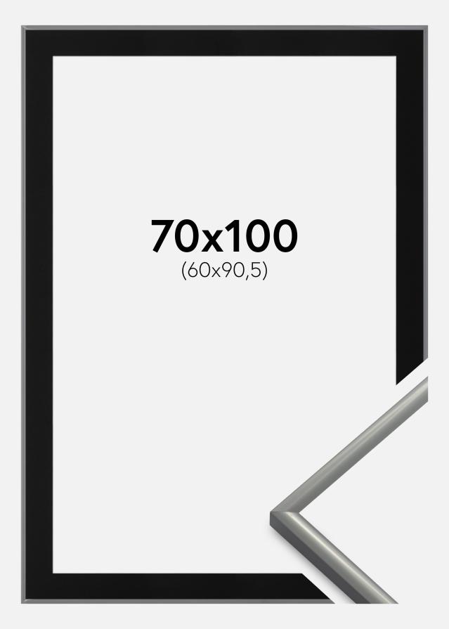 Ram med passepartou Fotolijst New Lifestyle Lichtgrijs 70x100 cm - Passe-partout Zwart 61x91,5 cm