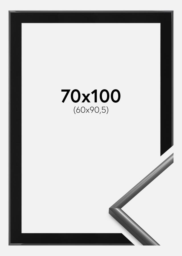 Ram med passepartou Fotolijst New Lifestyle Donkergrijs 70x100 cm - Passe-partout Zwart 61x91,5 cm