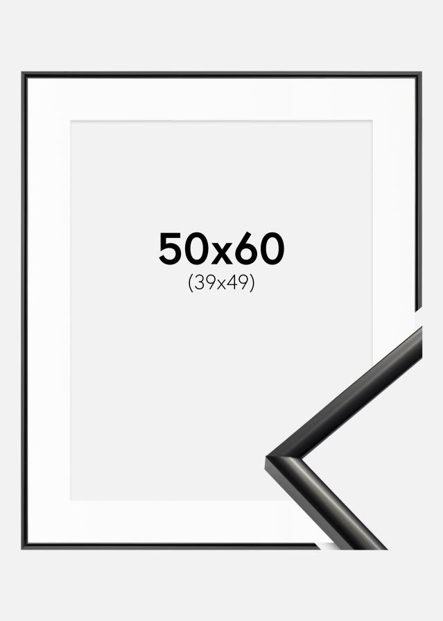 Ram med passepartou Fotolijst New Lifestyle Zwart 50x60 cm - Passe-partout Wit 40x50 cm