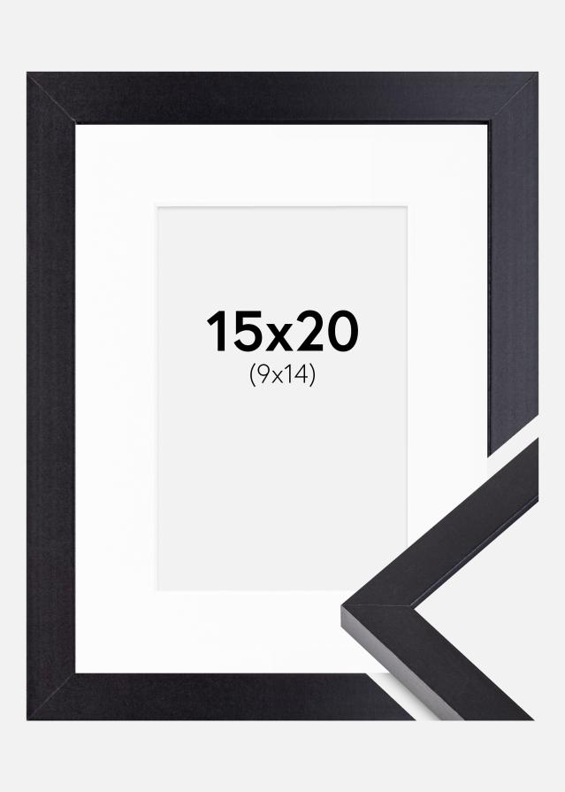 Ram med passepartou Fotolijst Selection Zwart 15x20 cm - Passe-partout Wit 10x15 cm