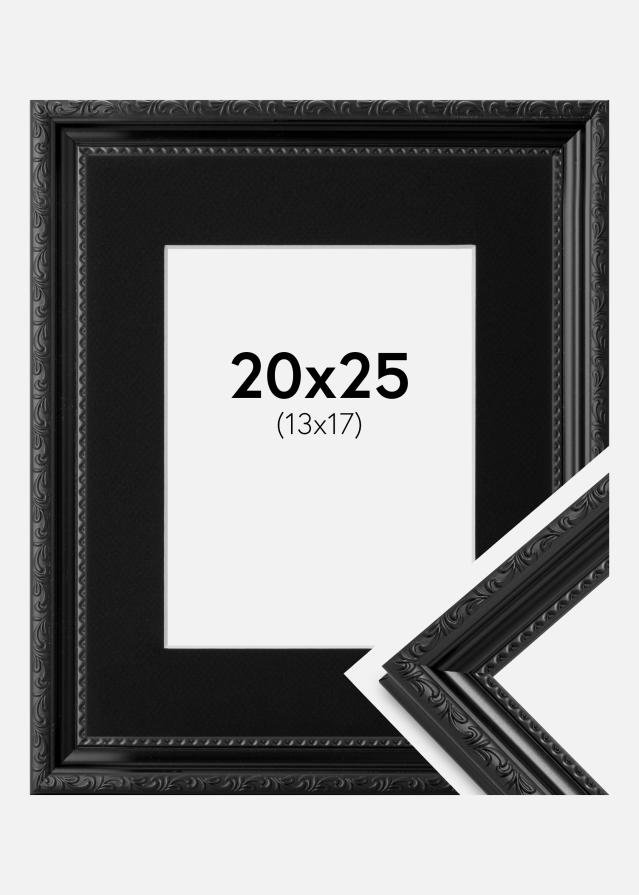 Ram med passepartou Fotolijst Abisko Zwart 20x25 cm - Passe-partout Zwart 14x18 cm