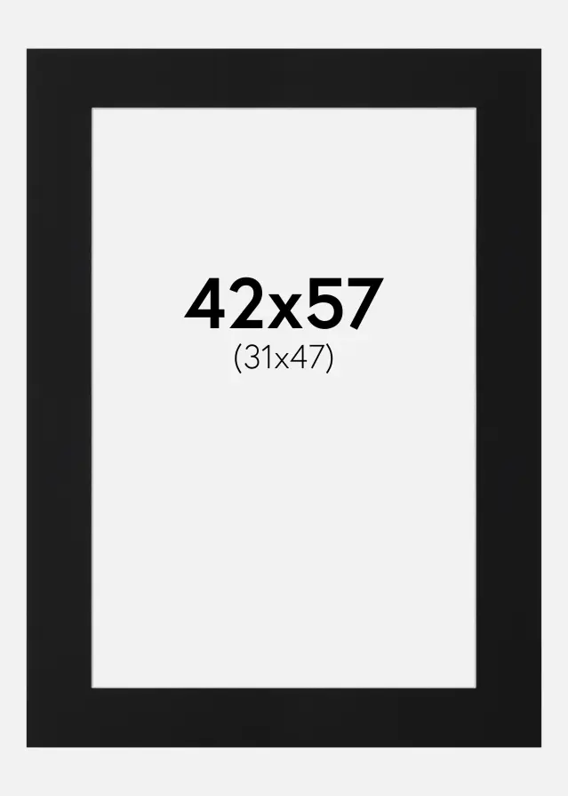 Artlink Passe-partout Zwart Standaard (Witte kern) 42x57 cm (31x47)