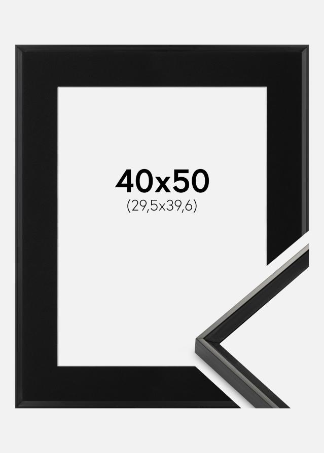 Ram med passepartou Fotolijst Desire Zwart 40x50 cm - Passe-partout Zwart 12x16 inches