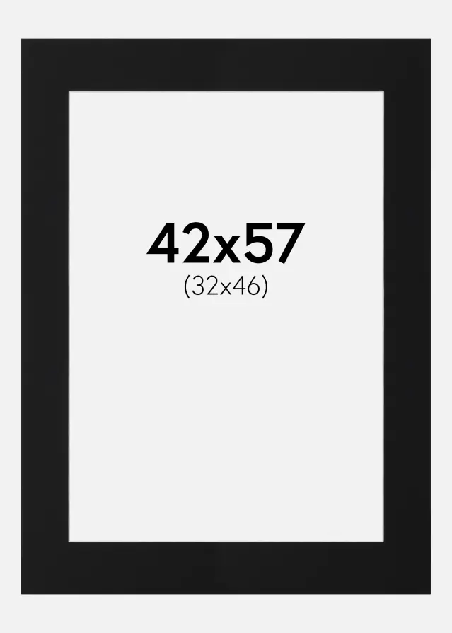 Artlink Passe-partout Zwart Standaard (Witte kern) 42x57 cm (32x46)