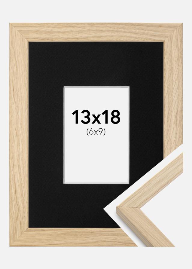 Ram med passepartou Fotolijst Grimsåker Eiken 13x18 cm - Passe-partout Zwart 7x10 cm