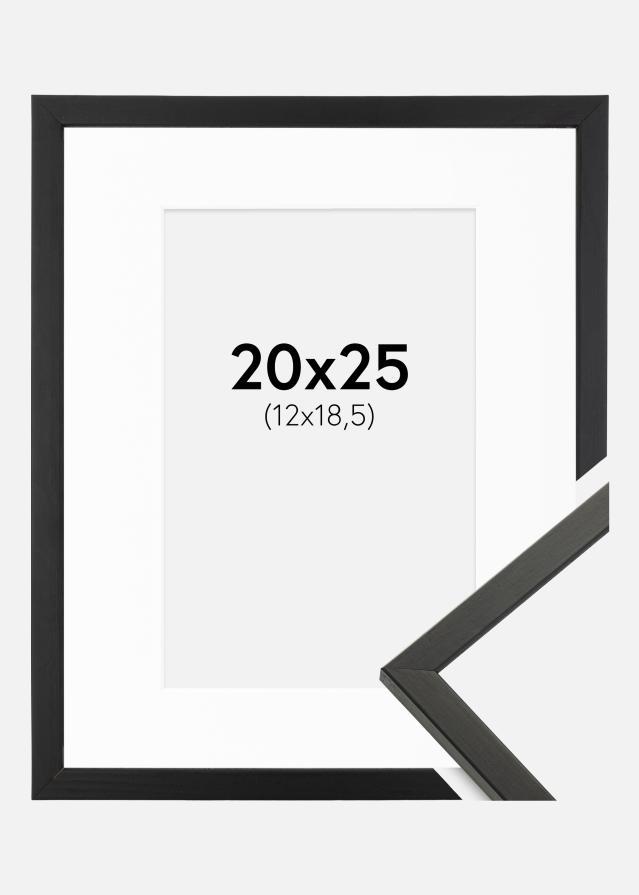 Ram med passepartou Fotolijst Galant Zwart 20x25 cm - Passe-partout Wit 13x19,5 cm