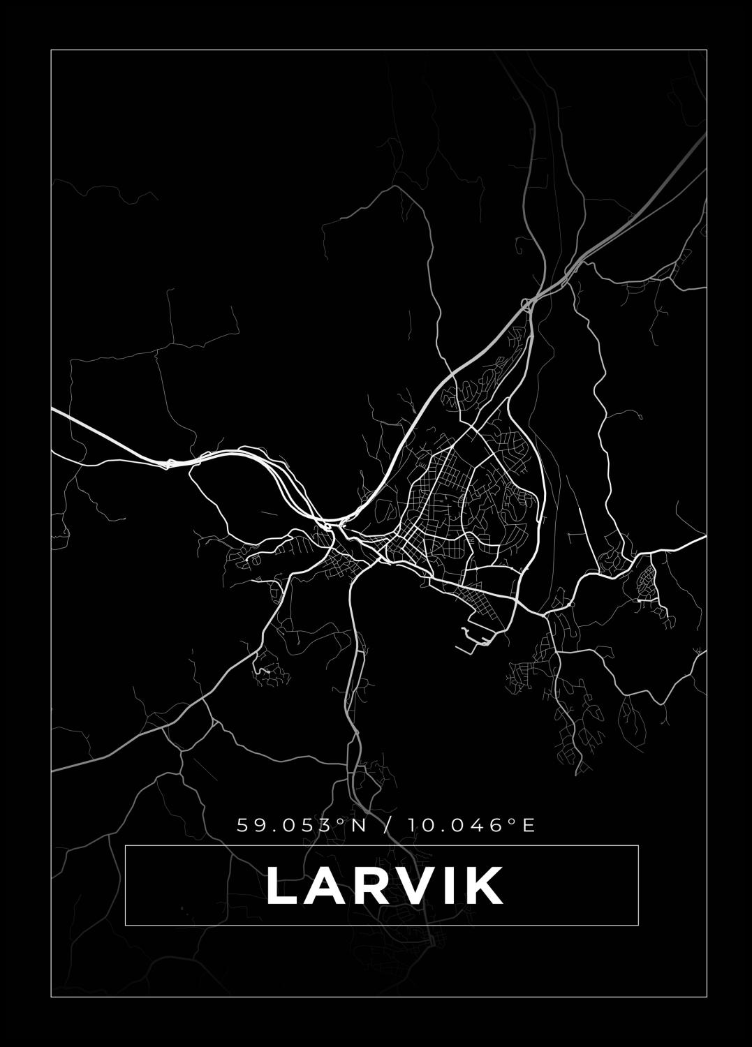 Product Image for Map - Lavrik - Black Poster (50x70 cm)