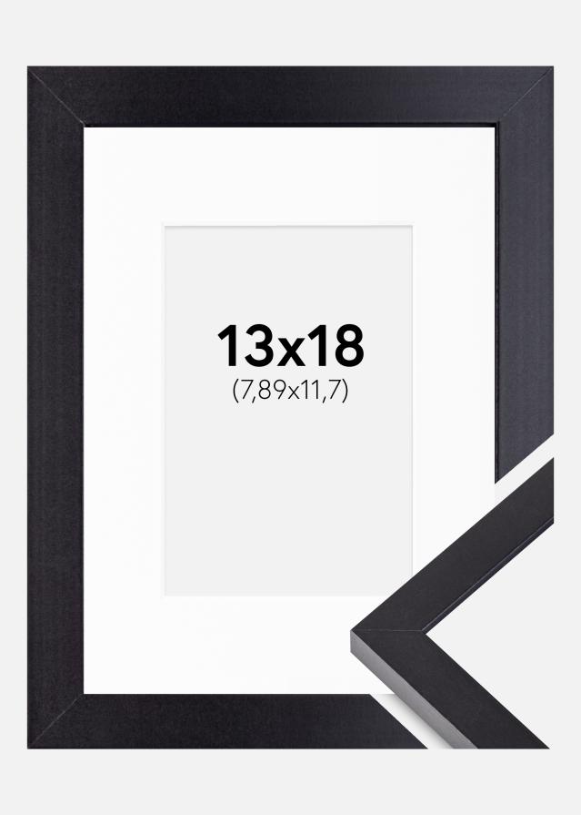 Ram med passepartou Fotolijst Selection Zwart 13x18 cm - Passe-partout Wit 3,5x5 inches