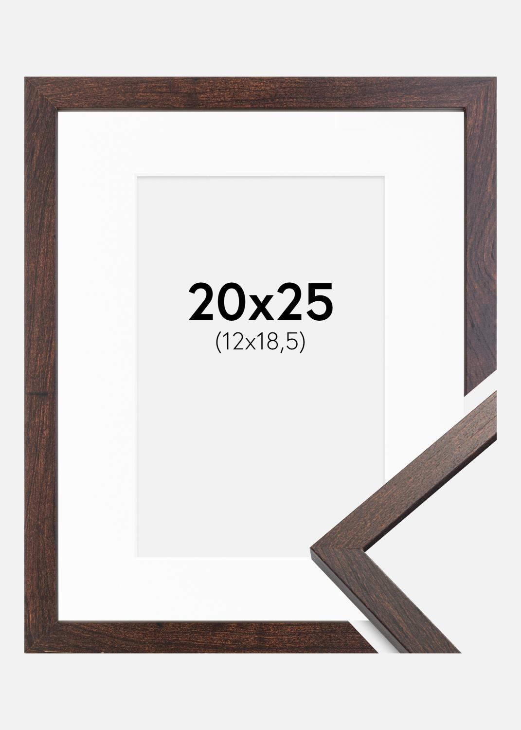 Product Image for Fotolijst Trendy Walnoot 20x25 cm - Passe-partout Wit 13x19,5 cm