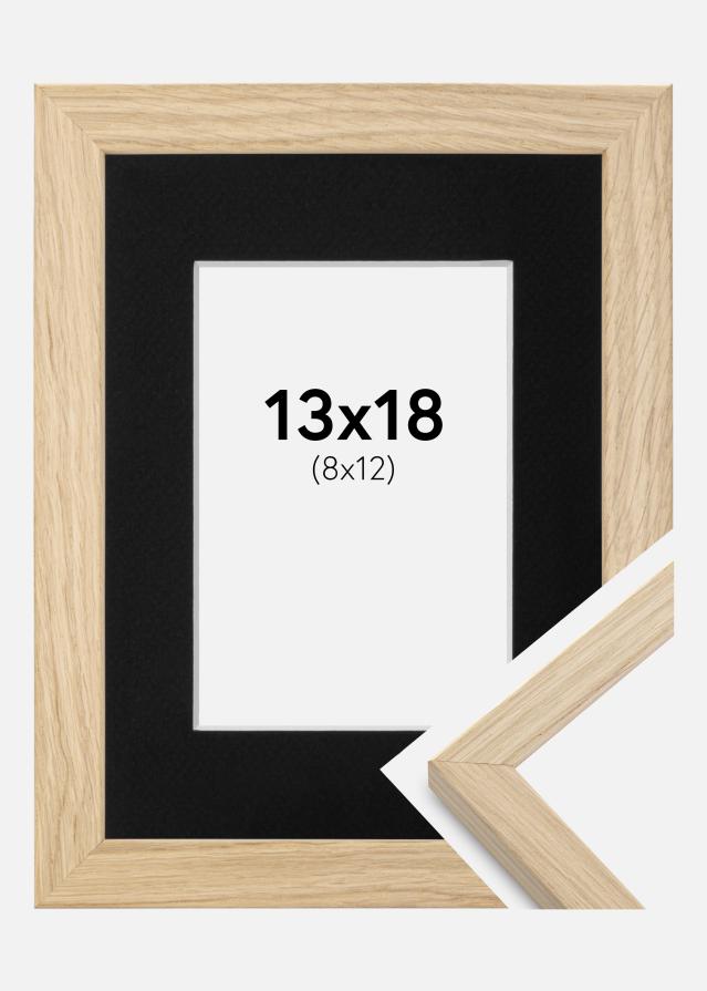 Ram med passepartou Fotolijst Grimsåker Eiken 13x18 cm - Passe-partout Zwart 9x13 cm