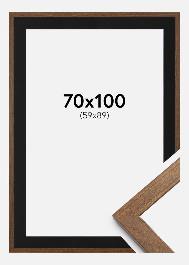 Ram med passepartou Fotolijst Stilren Warm Brown 70x100 cm - Passe-partout Zwart 60x90 cm