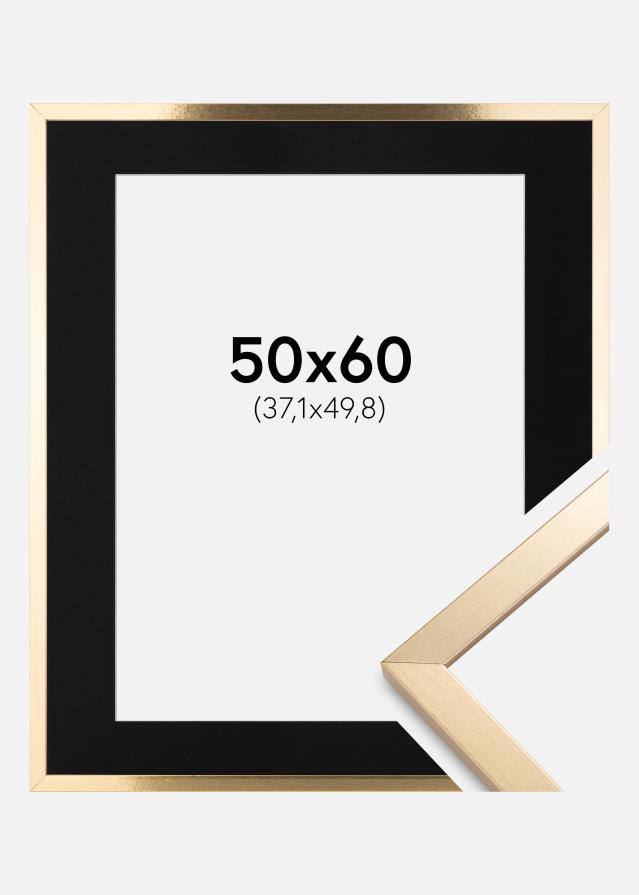 Ram med passepartou Fotolijst Trendy Goud 50x60 cm - Passe-partout Zwart 15x20 inches