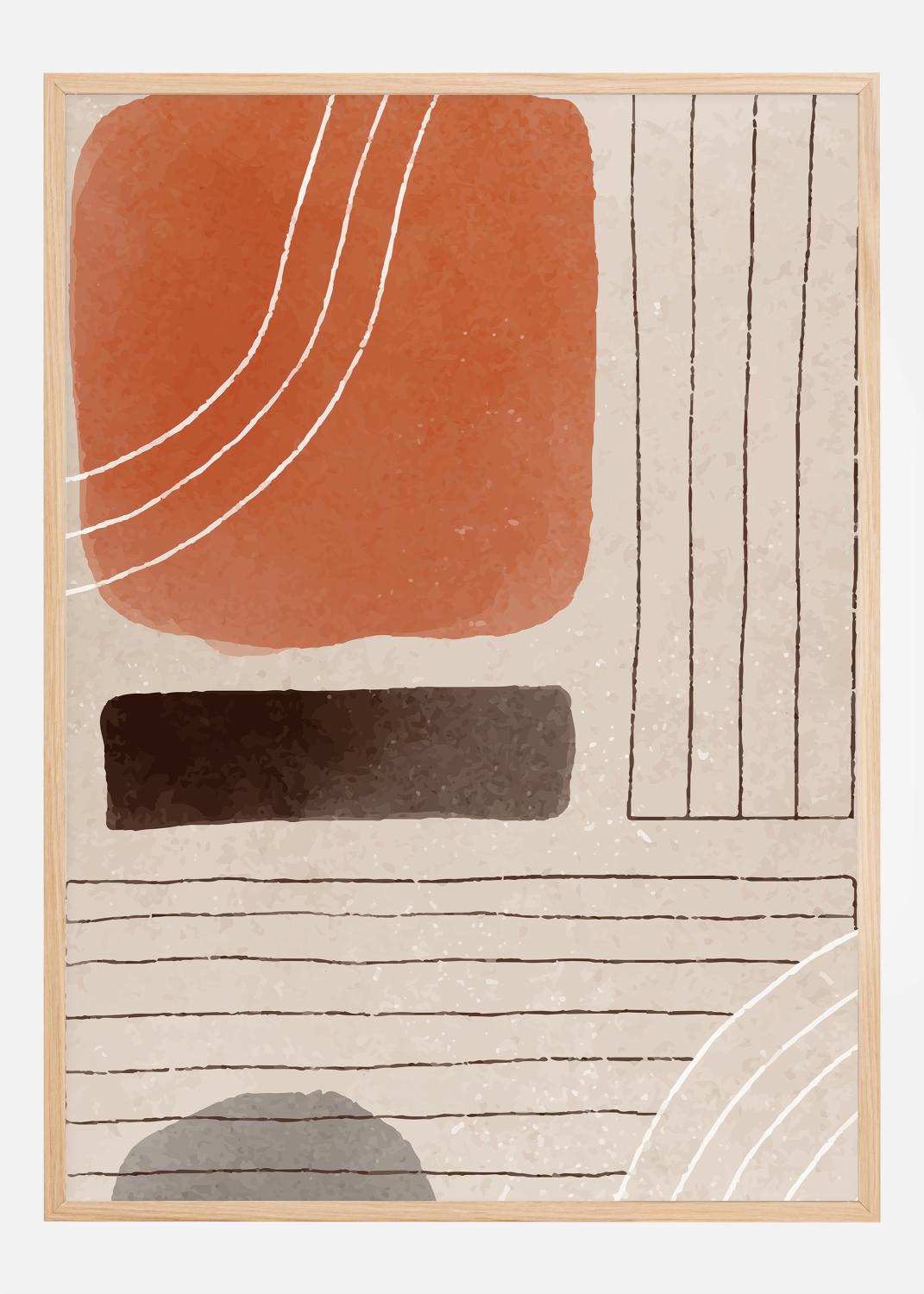 Product Image for Orange Minimal Shapes I Poster (21x29.7 cm (A4))