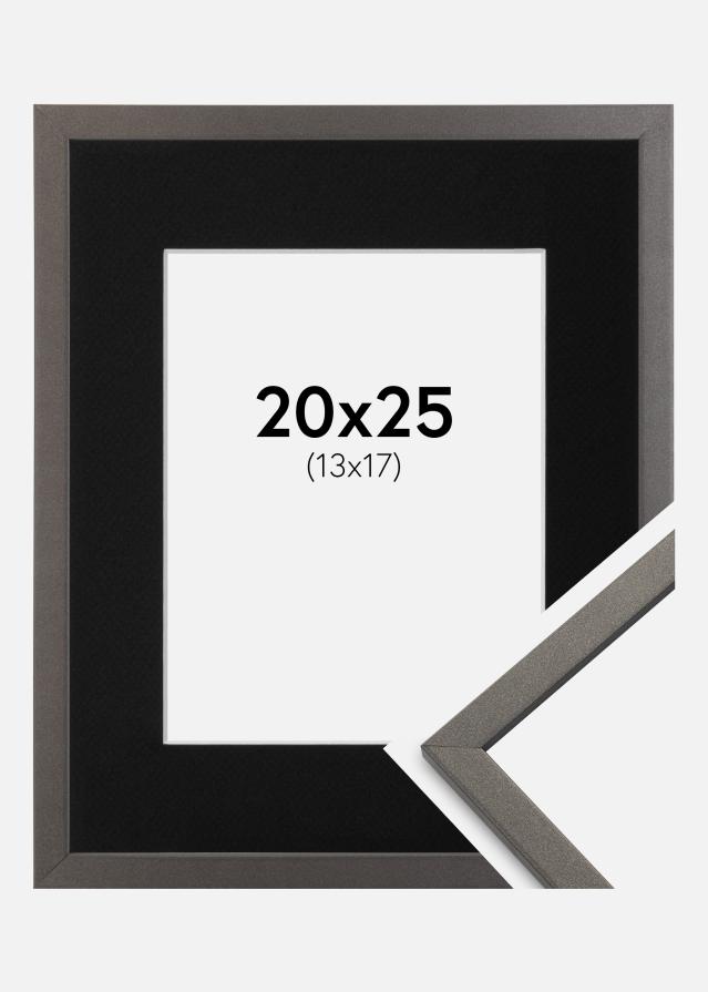Ram med passepartou Fotolijst Edsbyn Grafiet 20x25 cm - Passe-partout Zwart 14x18 cm