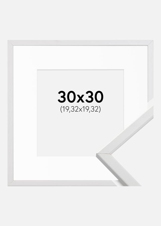 Ram med passepartou Fotolijst Galant Wit 30x30 cm - Passe-partout Wit 8x8 inches