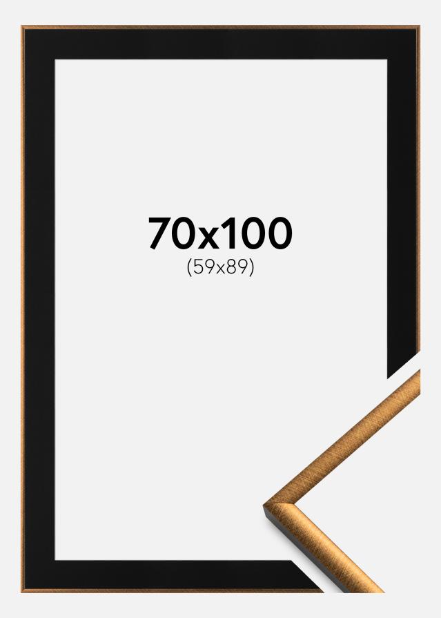 Ram med passepartou Fotolijst New Lifestyle Brons 70x100 cm - Passe-partout Zwart 60x90 cm